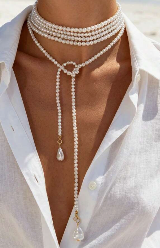 Pearl Cascade Chain Necklace