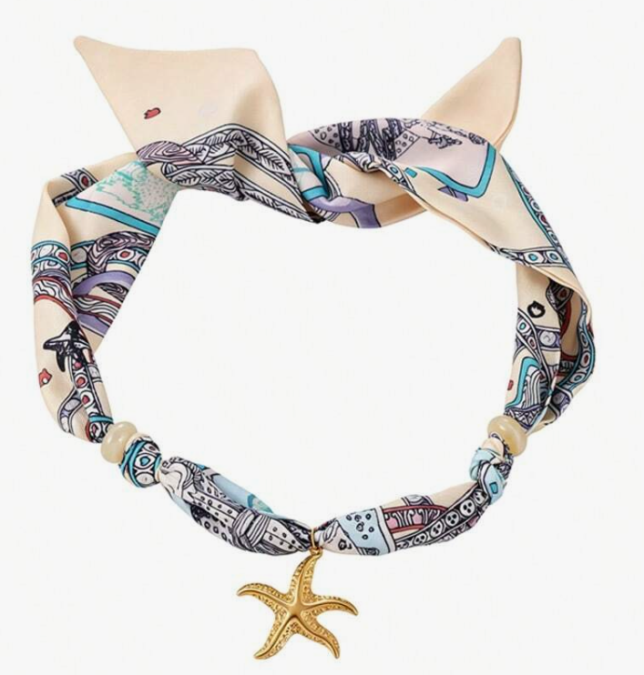 Tidal Starfish Scarf Necklace